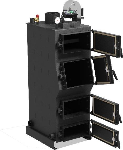 Котел твердотопливный длительного горения Huntel Sarmat 30
